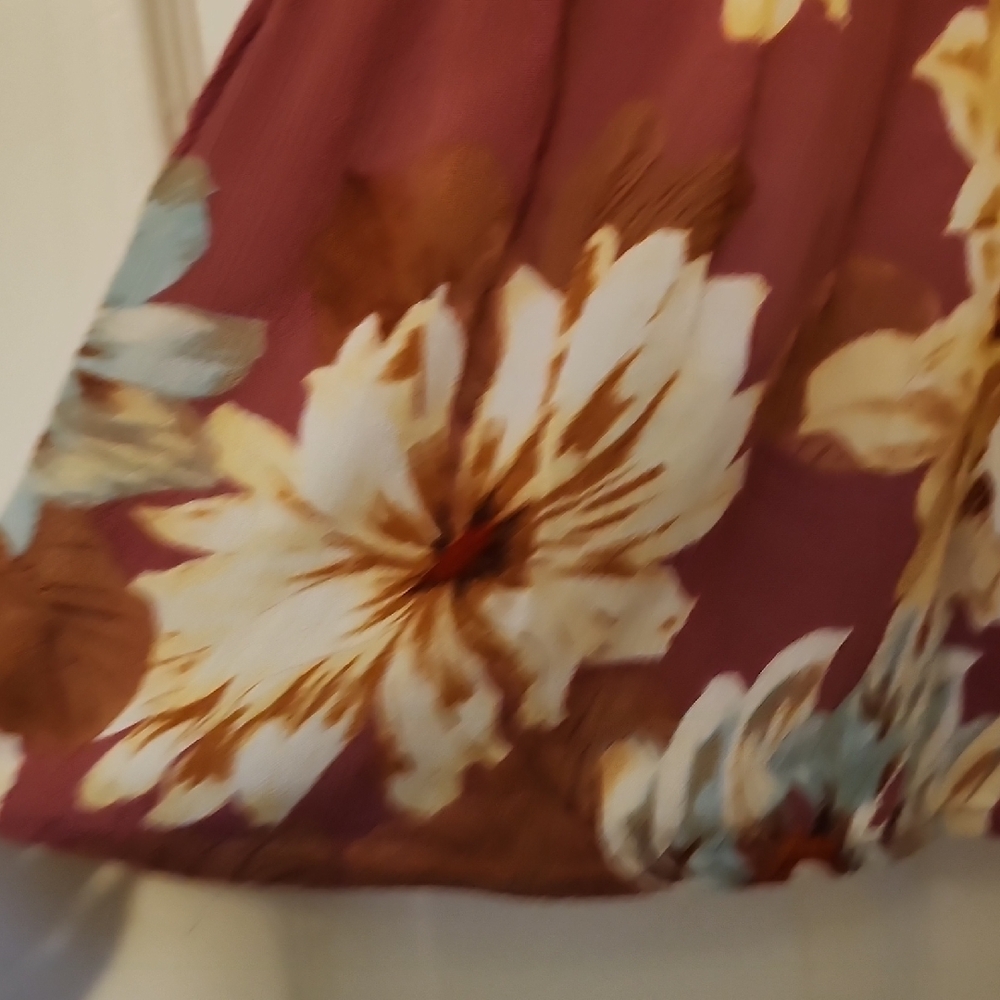 Maurices Mauve Floral Puff-Sleeve Peasant Blouse - Picture 5 of 7